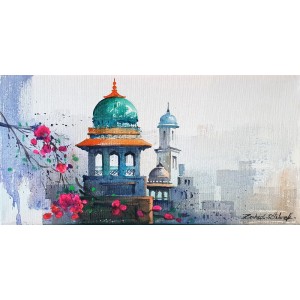 Zahid Ashraf, 8 x 16 inch, Acrylic on Canvas, Cityscape Painting, AC-ZHA-071